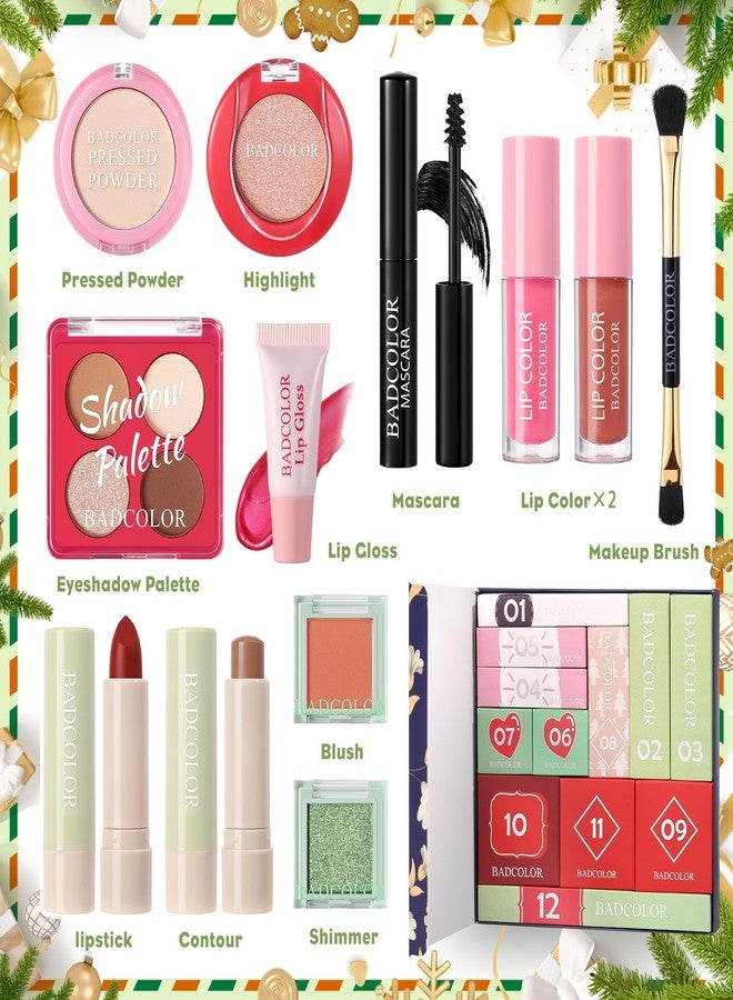 BADCOLOR Advent Calendar 2025, 12 Days Christmas Countdown Calendar - Individually Boxed Makeup Gift Set, Xmas Beauty & Cosmetics Surprise Full Makeup Kit for Women Teen Girls - Image 3
